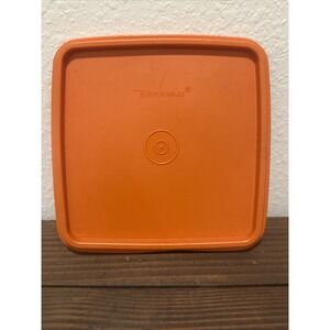 Vintage Orange TUPPERWARE 6" Square Replacement Lid #1363 for #1362 & #1674